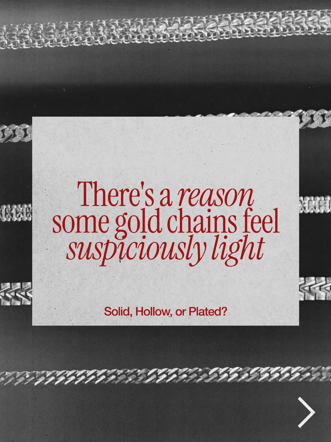 Solid, hollow or gold-plated? Why some chains feel light, slide 1
